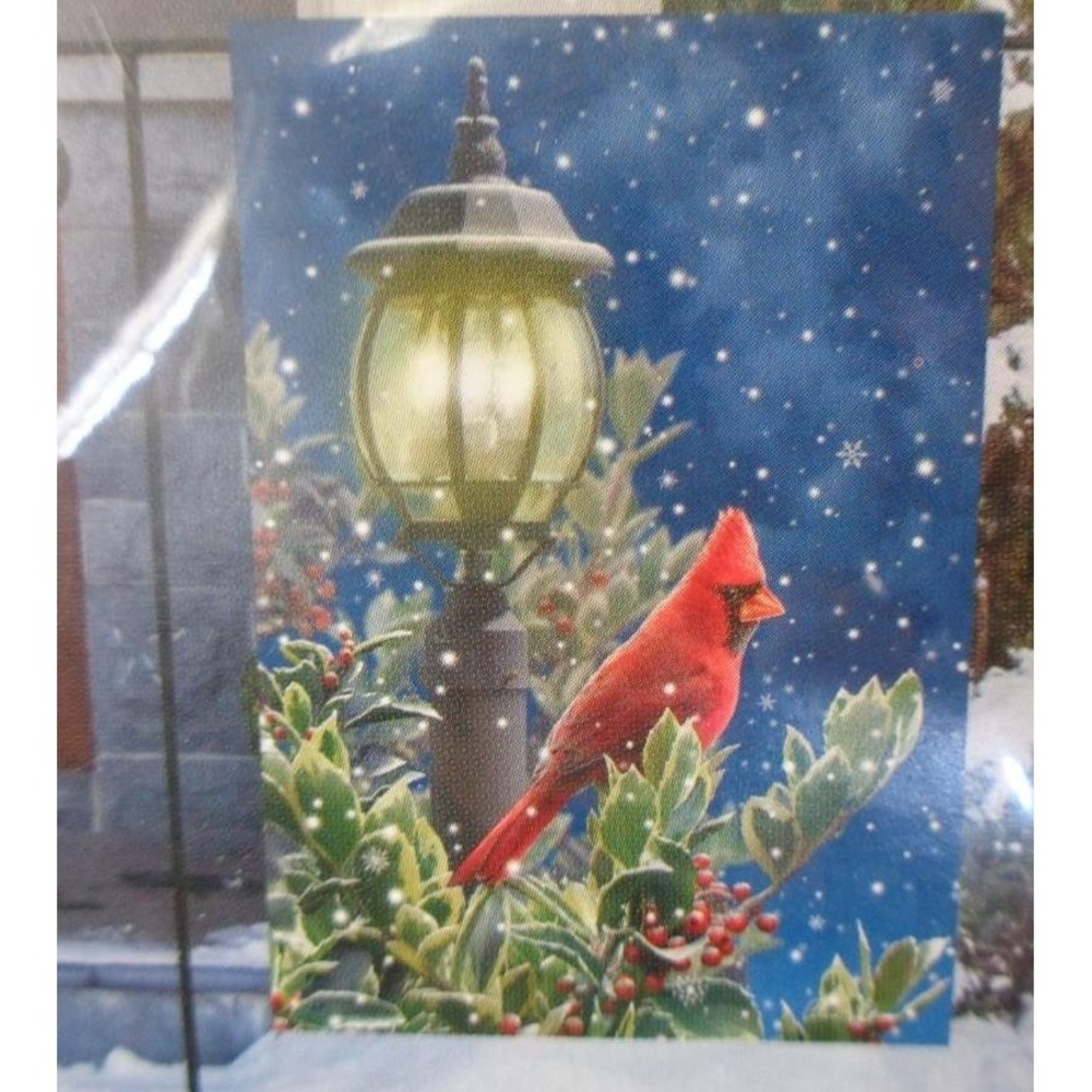 Winter Solitude Cardinals Birds Small Garden Flag 12.5 x 18"